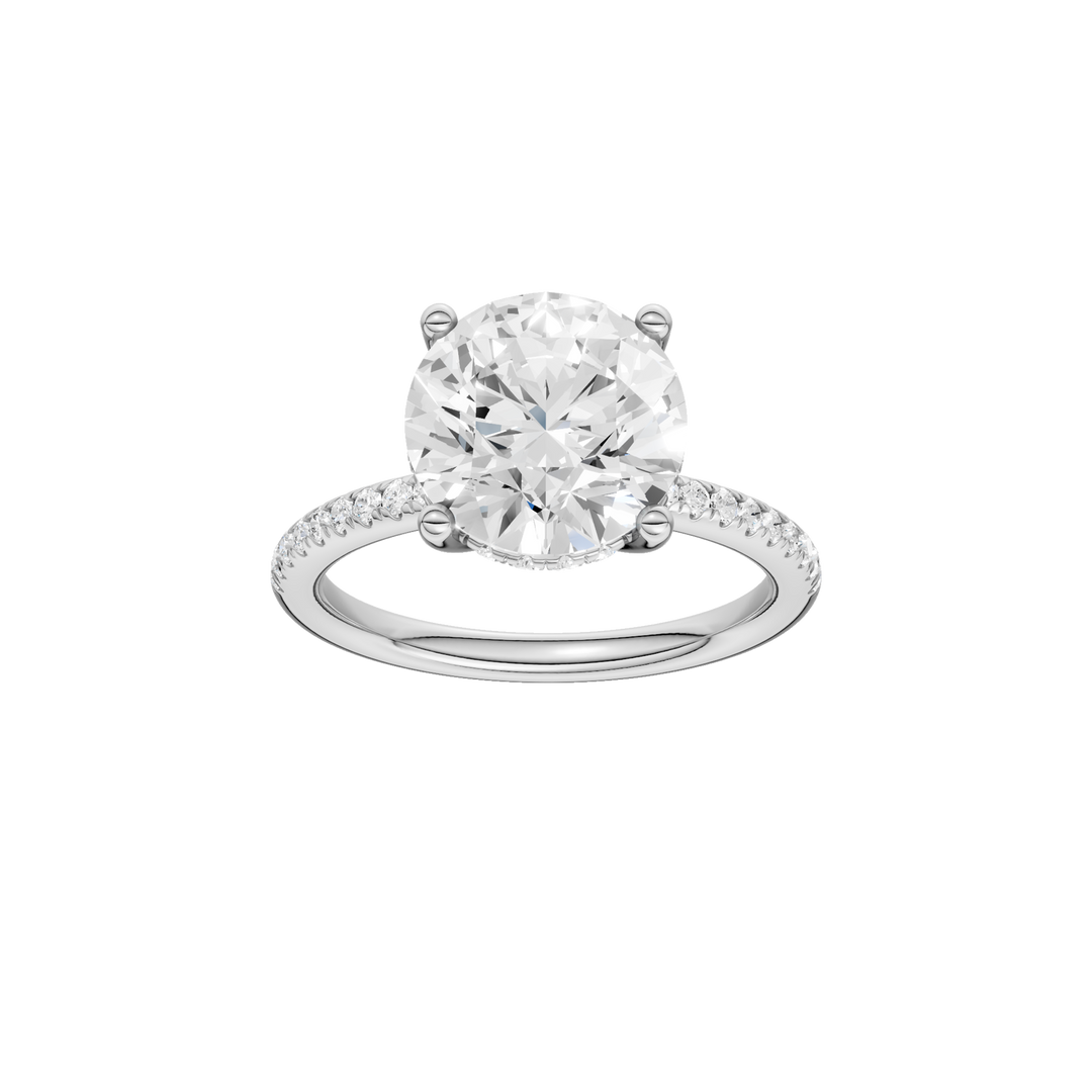 Hidden Halo Engagement Ring (Round) in 14K White Gold – Silvadi Jewelry Aurora CO