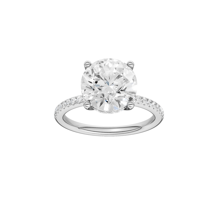 Hidden Halo Engagement Ring (Round) in 14K White Gold – Silvadi Jewelry Aurora CO