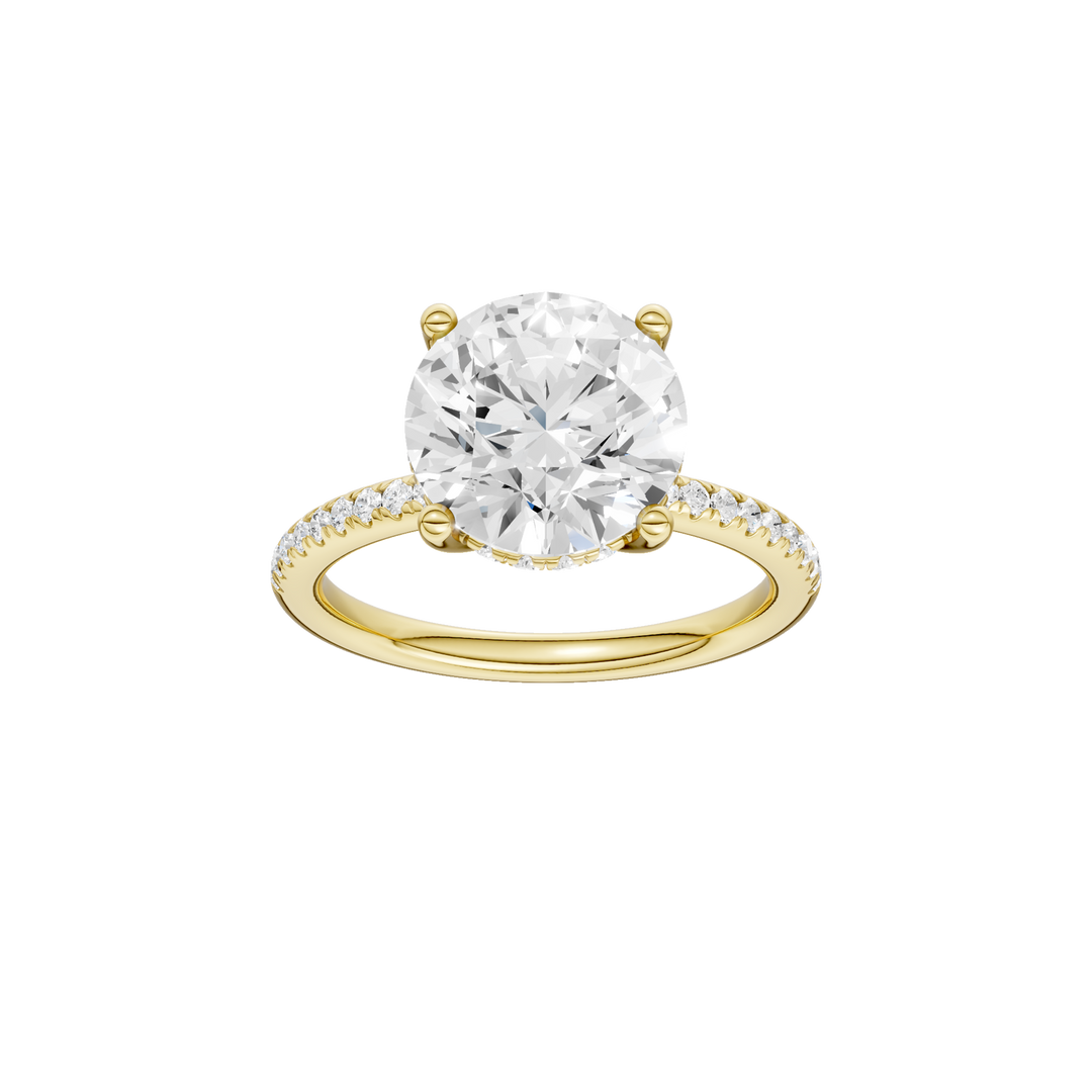 Hidden Halo Engagement Ring (Round) in 14K Yellow Gold – Silvadi Jewelry Aurora CO