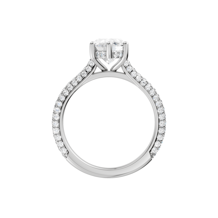 Hidden Halo Pave Engagement Ring (Marquise) in 14K White Gold – Silvadi Jewelry Aurora CO