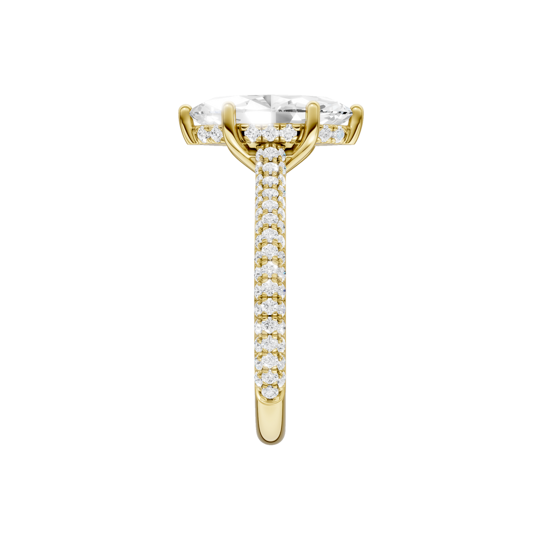 Hidden Halo Pave Engagement Ring (Marquise) in 14K Yellow Gold – Silvadi Jewelry Aurora CO