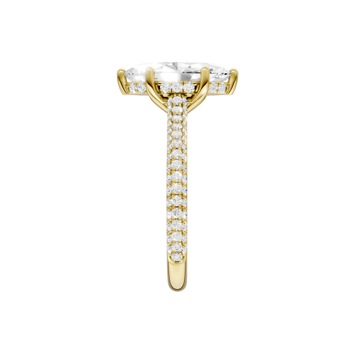 Hidden Halo Pave Engagement Ring (Marquise) in 14K Yellow Gold – Silvadi Jewelry Aurora CO