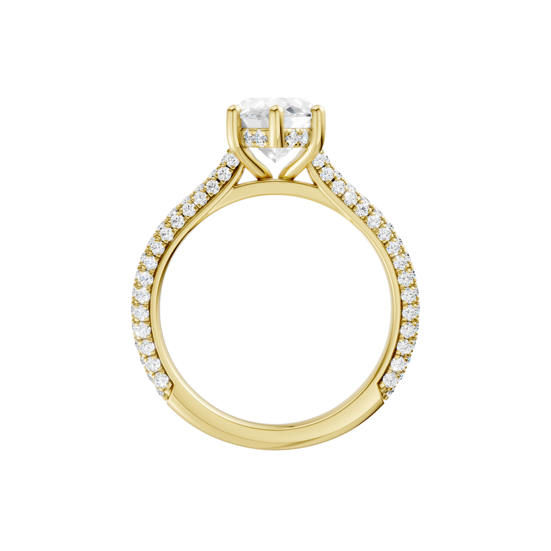 Hidden Halo Pave Engagement Ring (Marquise) in 14K Yellow Gold – Silvadi Jewelry Aurora CO