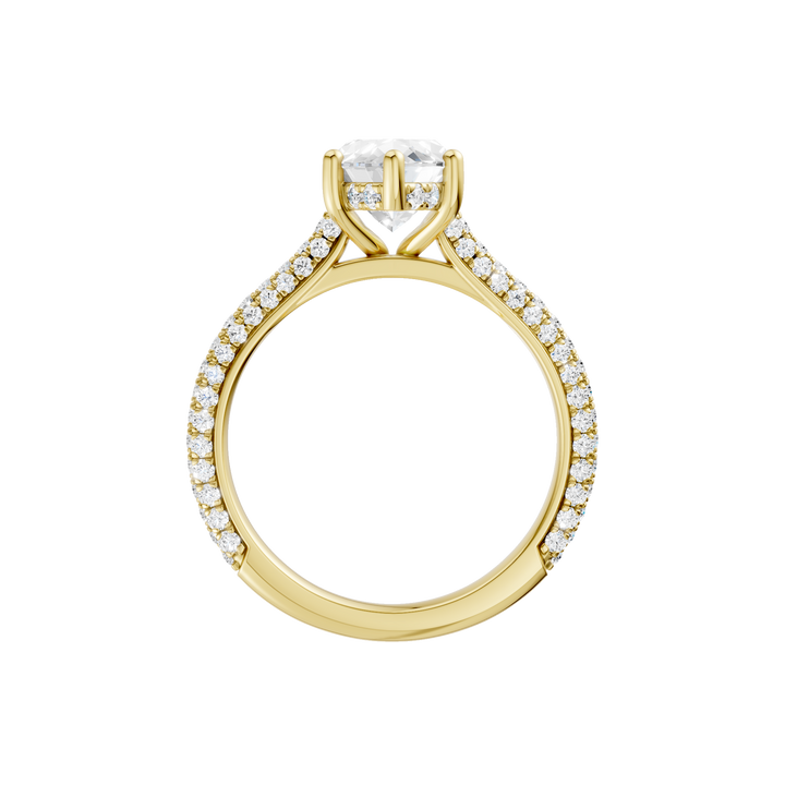 Hidden Halo Pave Engagement Ring (Marquise) in 14K Yellow Gold – Silvadi Jewelry Aurora CO