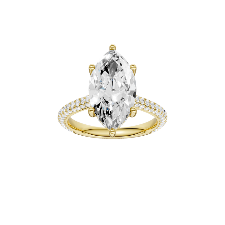 Hidden Halo Pave Engagement Ring (Marquise) in 14K Yellow Gold – Silvadi Jewelry Aurora CO