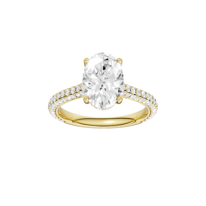 Hidden Halo Pave Engagement Ring (Oval) in 14K Yellow Gold – Silvadi Jewelry Aurora CO