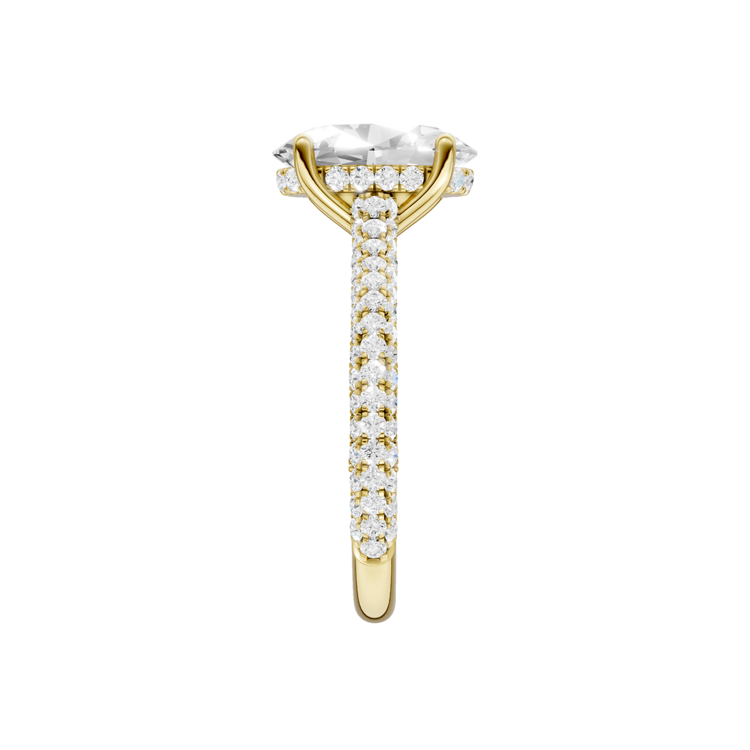 Hidden Halo Pave Engagement Ring (Oval) in 14K Yellow Gold – Silvadi Jewelry Aurora CO