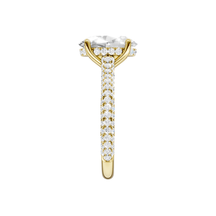 Hidden Halo Pave Engagement Ring (Oval) in 14K Yellow Gold – Silvadi Jewelry Aurora CO