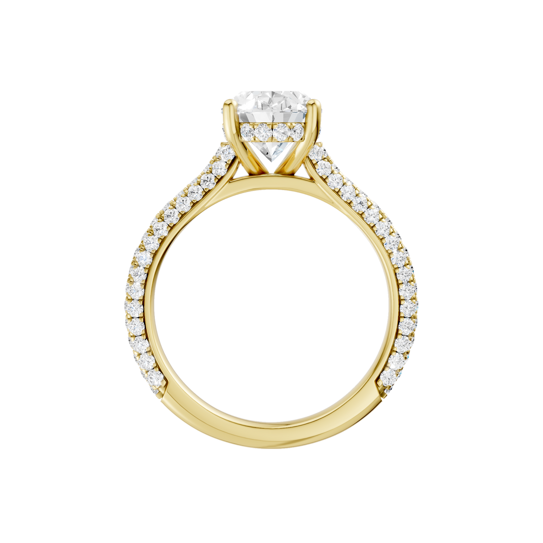 Hidden Halo Pave Engagement Ring (Oval) in 14K Yellow Gold – Silvadi Jewelry Aurora CO