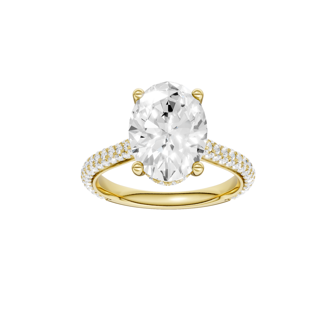 Hidden Halo Pave Engagement Ring (Oval) in 14K Yellow Gold – Silvadi Jewelry Aurora CO
