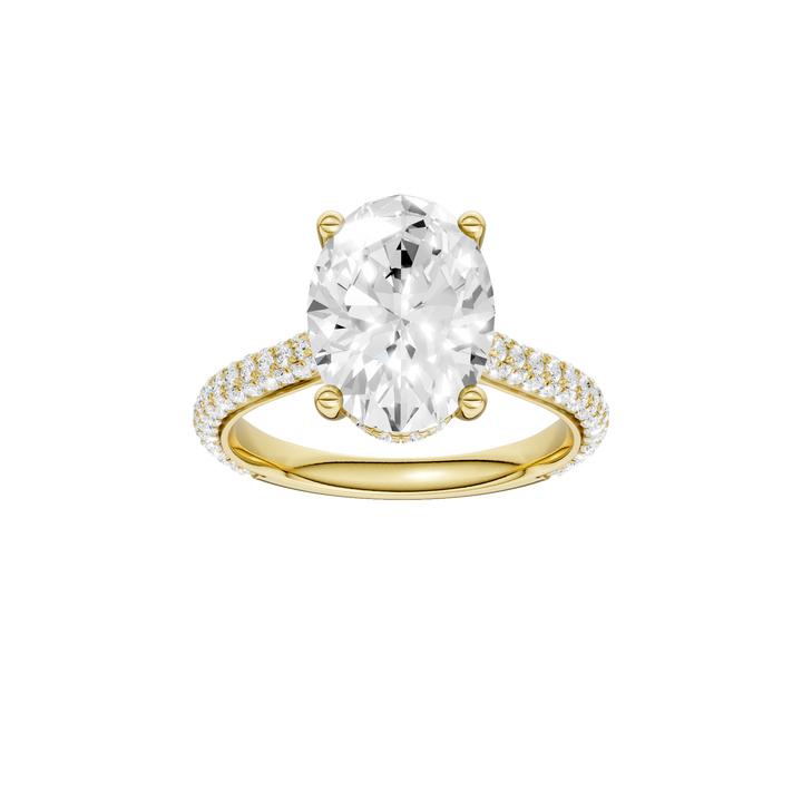 Hidden Halo Pave Engagement Ring (Oval) in 14K Yellow Gold – Silvadi Jewelry Aurora CO