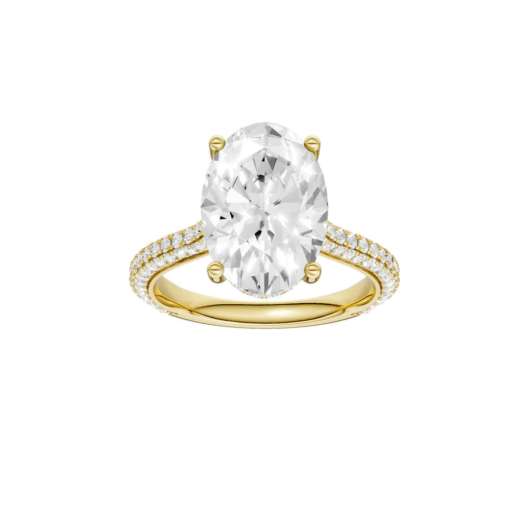 Hidden Halo Pave Engagement Ring (Oval) in 14K Yellow Gold – Silvadi Jewelry Aurora CO
