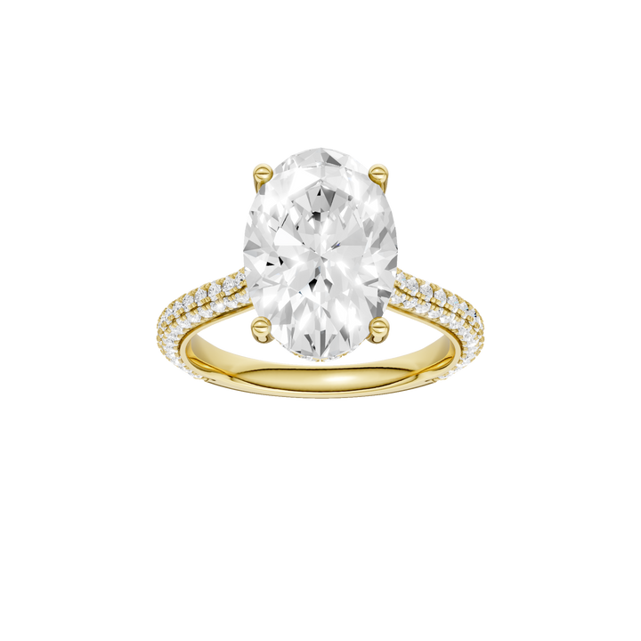 Hidden Halo Pave Engagement Ring (Oval) in 14K Yellow Gold – Silvadi Jewelry Aurora CO
