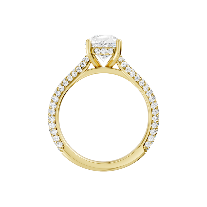 Hidden Halo Pave Engagement Ring (Pear) in 14K Yellow Gold – Silvadi Jewelry Aurora CO