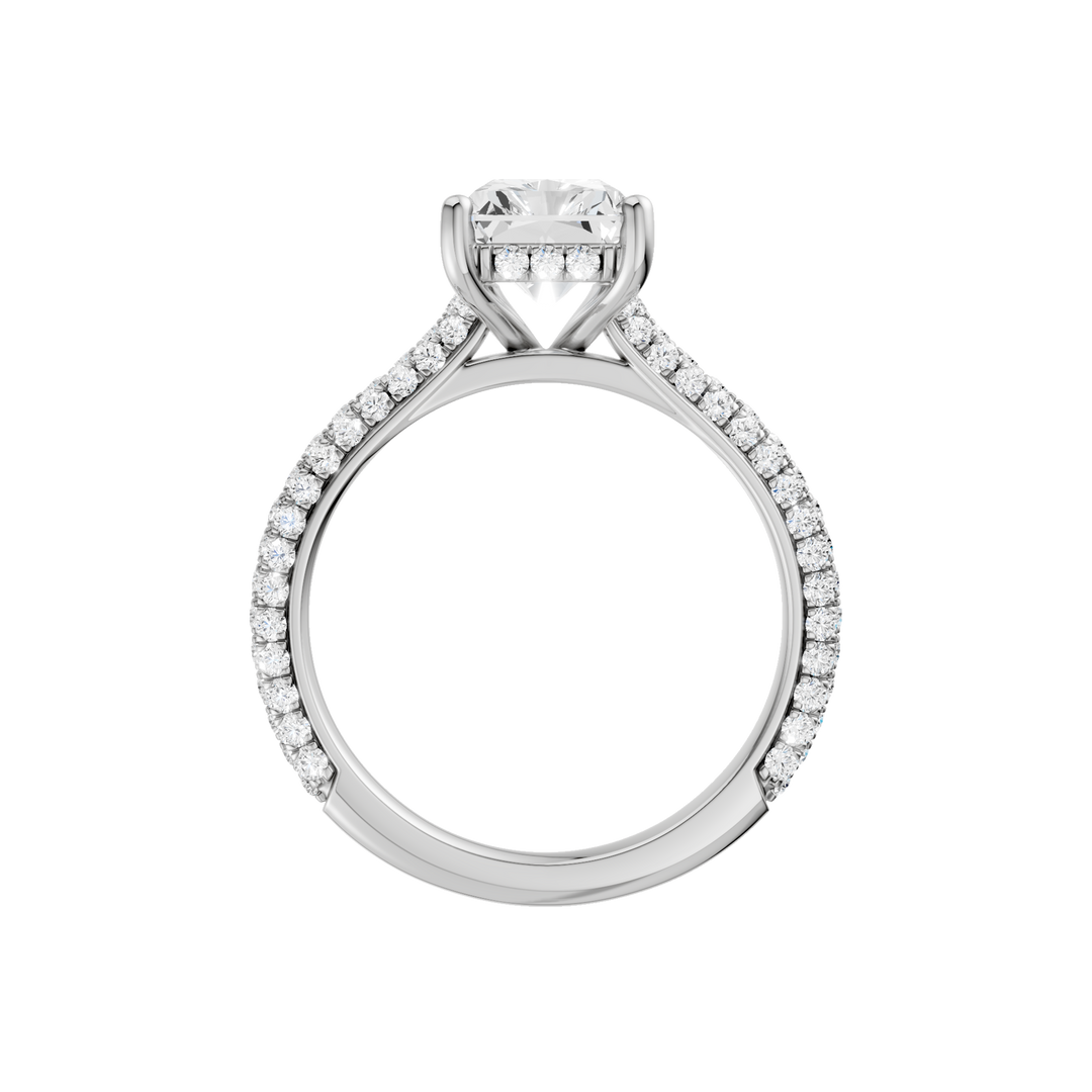 Hidden Halo Pave Engagement Ring (Radiant) in 14K White Gold – Silvadi Jewelry Aurora CO