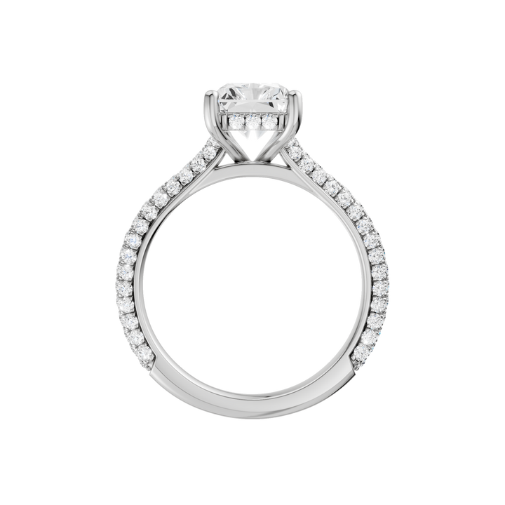 Hidden Halo Pave Engagement Ring (Radiant) in 14K White Gold – Silvadi Jewelry Aurora CO