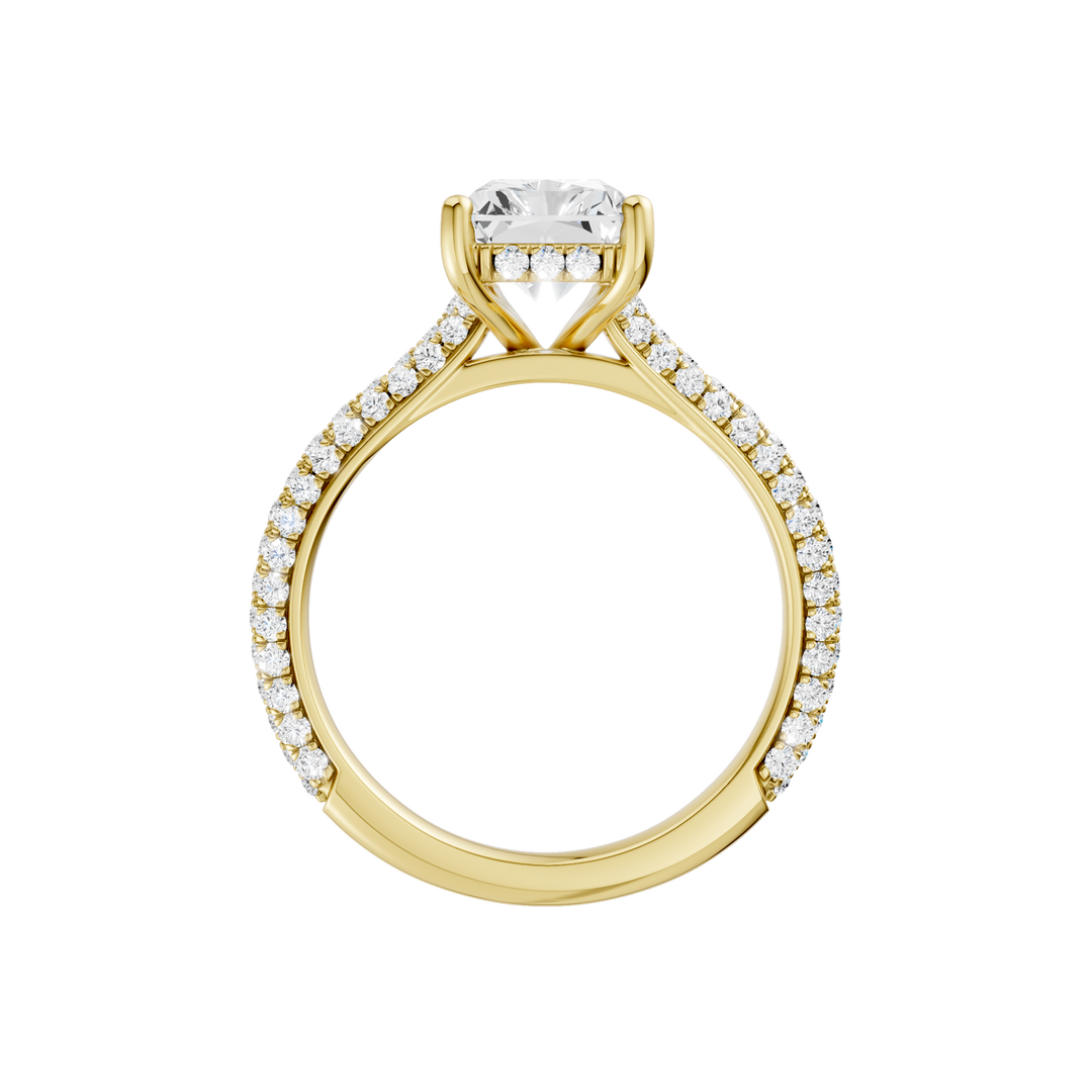 Hidden Halo Pave Engagement Ring (Radiant) in 14K Yellow Gold – Silvadi Jewelry Aurora CO