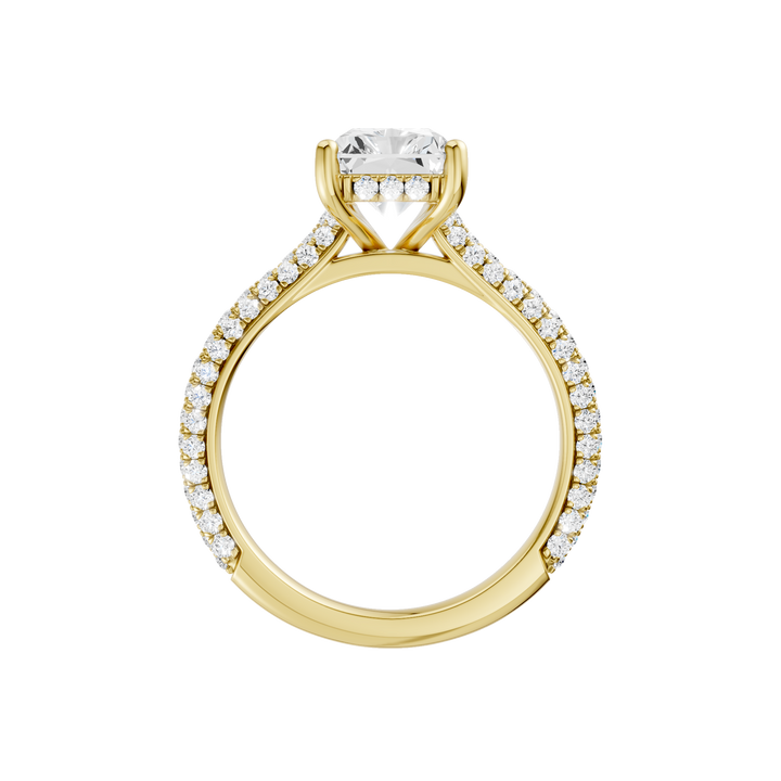 Hidden Halo Pave Engagement Ring (Radiant) in 14K Yellow Gold – Silvadi Jewelry Aurora CO