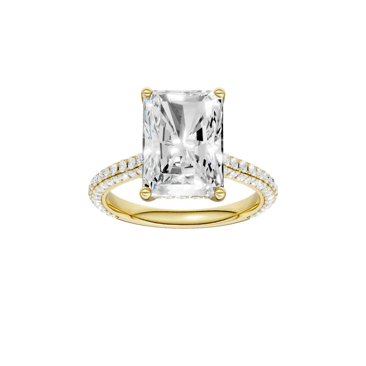 Hidden Halo Pave Engagement Ring (Radiant) in 14K Yellow Gold – Silvadi Jewelry Aurora CO