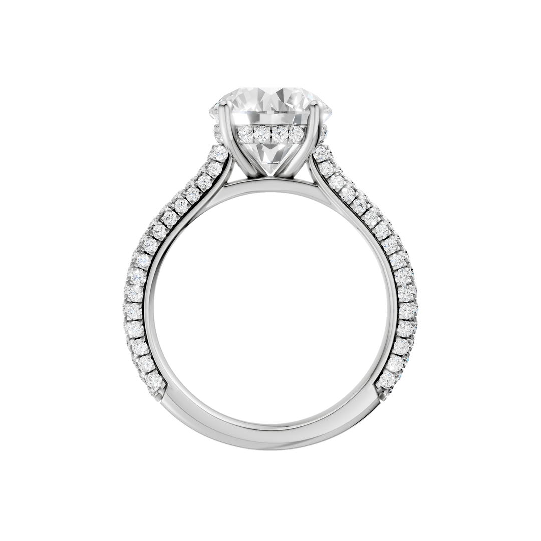 Hidden Halo Pave Engagement Ring (Round) in 14K White Gold – Silvadi Jewelry Aurora CO