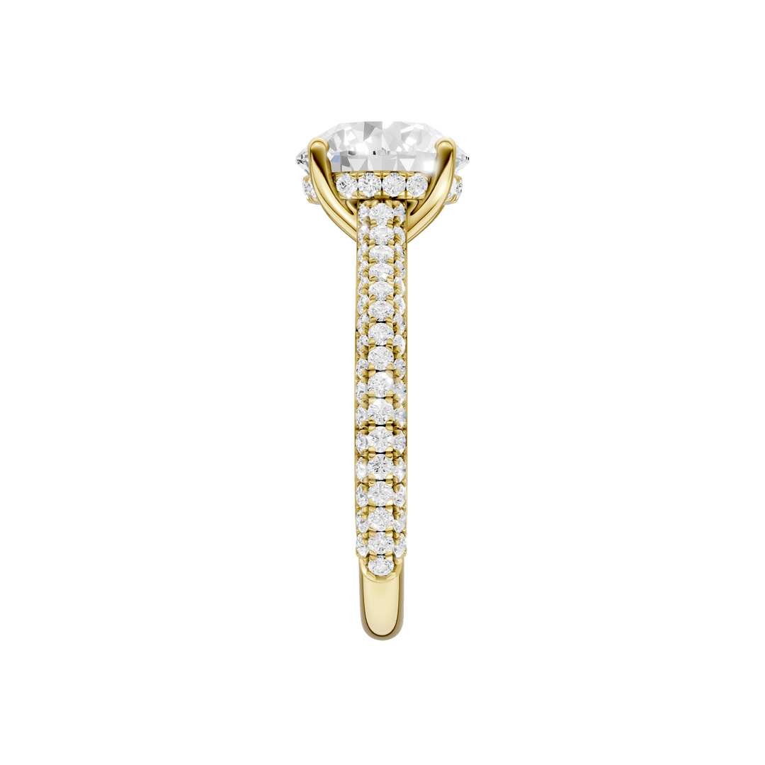 Hidden Halo Pave Engagement Ring (Round) in 14K Yellow Gold – Silvadi Jewelry Aurora CO