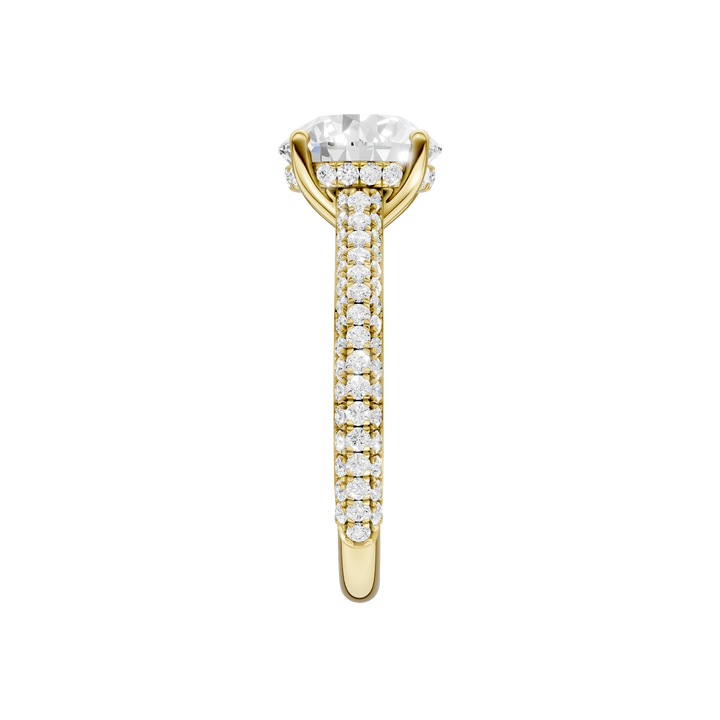Hidden Halo Pave Engagement Ring (Round) in 14K Yellow Gold – Silvadi Jewelry Aurora CO