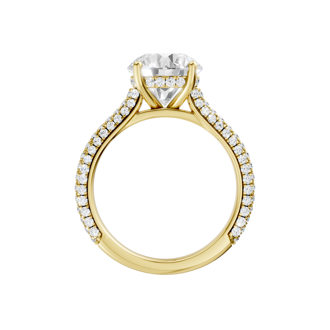 Hidden Halo Pave Engagement Ring (Round) in 14K Yellow Gold – Silvadi Jewelry Aurora CO
