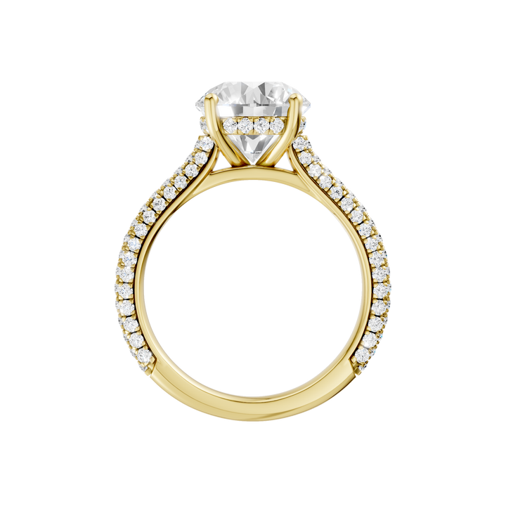 Hidden Halo Pave Engagement Ring (Round) in 14K Yellow Gold – Silvadi Jewelry Aurora CO