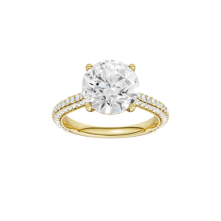 Hidden Halo Pave Engagement Ring (Round) in 14K Yellow Gold – Silvadi Jewelry Aurora CO