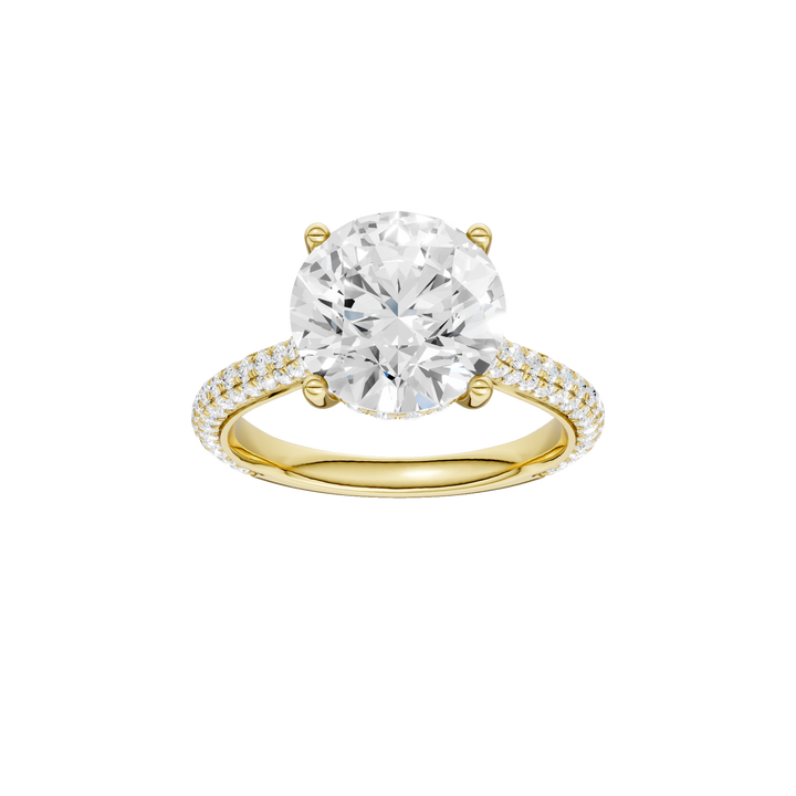 Hidden Halo Pave Engagement Ring (Round) in 14K Yellow Gold – Silvadi Jewelry Aurora CO