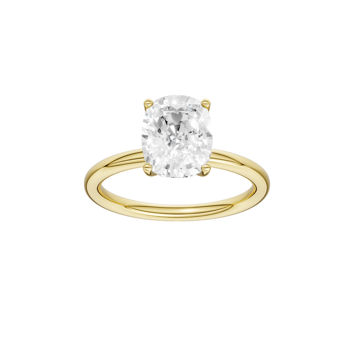 Hidden Halo Plain Shank Engagement Ring (Elongated Cushion) in 14K Yellow Gold – Silvadi Jewelry Aurora CO