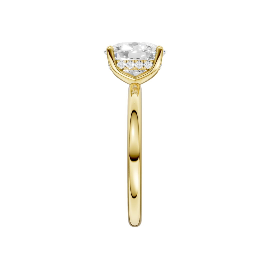 Hidden Halo Plain Shank Engagement Ring (Elongated Cushion) in 14K Yellow Gold – Silvadi Jewelry Aurora CO
