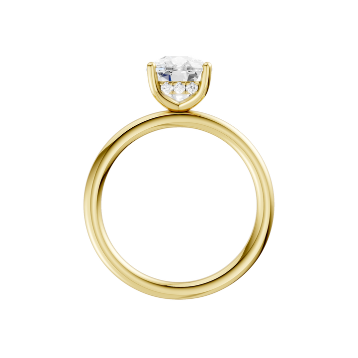 Hidden Halo Plain Shank Engagement Ring (Elongated Cushion) in 14K Yellow Gold – Silvadi Jewelry Aurora CO