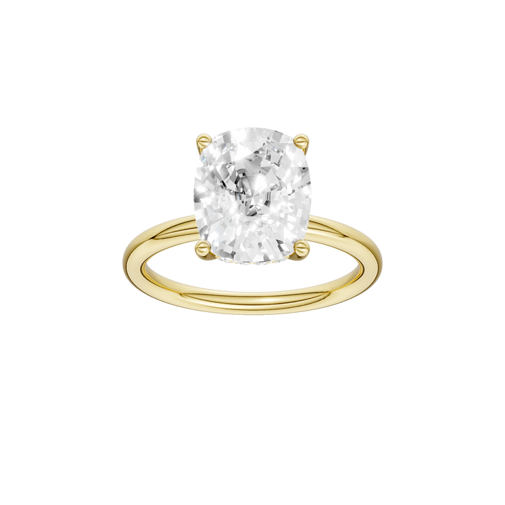 Hidden Halo Plain Shank Engagement Ring (Elongated Cushion) in 14K Yellow Gold – Silvadi Jewelry Aurora CO