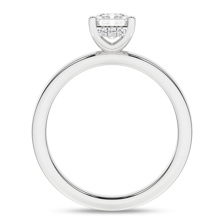 Hidden Halo Plain Shank Engagement Ring (Emerald) in 14K White Gold – Silvadi Jewelry Aurora CO