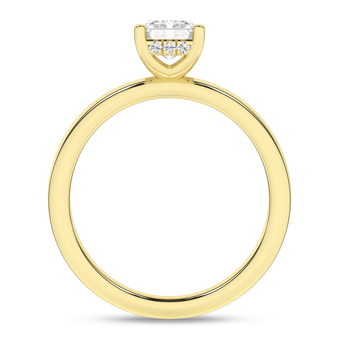 Hidden Halo Plain Shank Engagement Ring (Emerald) in 14K Yellow Gold – Silvadi Jewelry Aurora CO