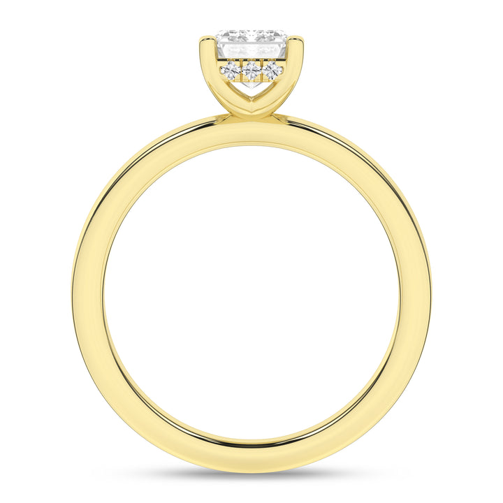 Hidden Halo Plain Shank Engagement Ring (Emerald) in 14K Yellow Gold – Silvadi Jewelry Aurora CO