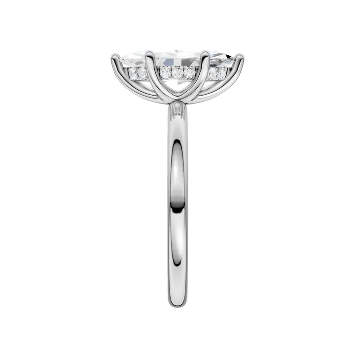 Hidden Halo Plain Shank Engagement Ring (Marquise) in 14K White Gold – Silvadi Jewelry Aurora CO