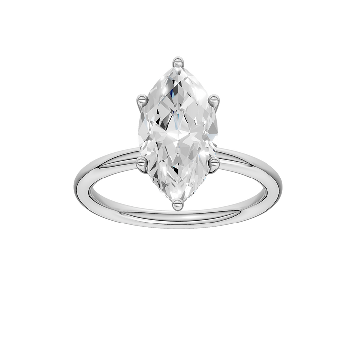 Hidden Halo Plain Shank Engagement Ring (Marquise) in 14K White Gold – Silvadi Jewelry Aurora CO