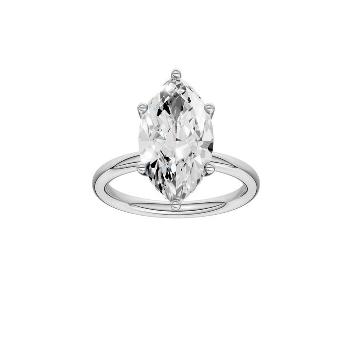 Hidden Halo Plain Shank Engagement Ring (Marquise) in 14K White Gold – Silvadi Jewelry Aurora CO