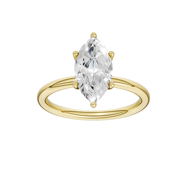 Hidden Halo Plain Shank Engagement Ring (Marquise) in 14K Yellow Gold – Silvadi Jewelry Aurora CO