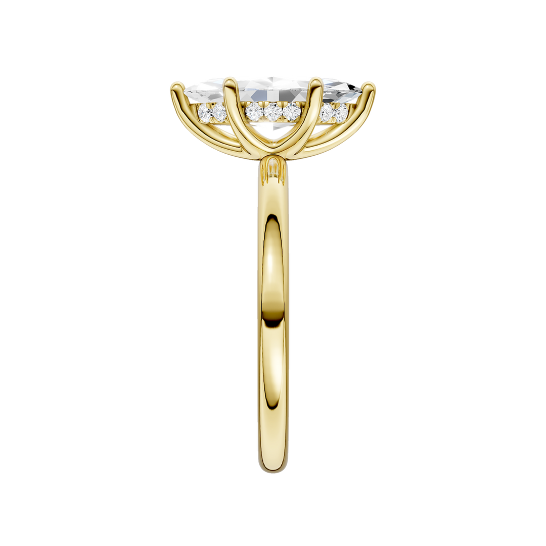 Hidden Halo Plain Shank Engagement Ring (Marquise) in 14K Yellow Gold – Silvadi Jewelry Aurora CO