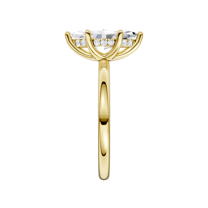 Hidden Halo Plain Shank Engagement Ring (Marquise) in 14K Yellow Gold – Silvadi Jewelry Aurora CO