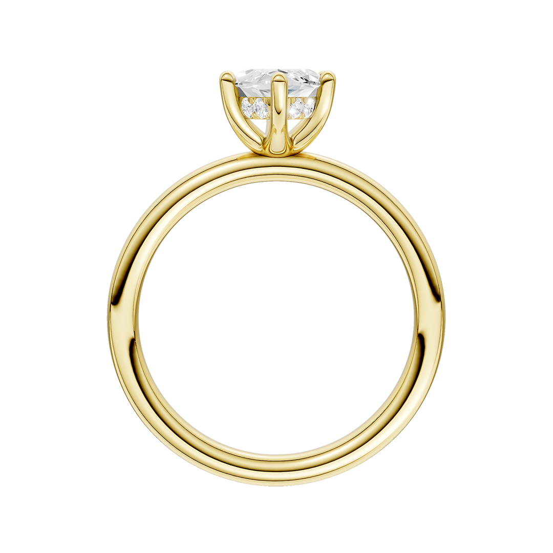 Hidden Halo Plain Shank Engagement Ring (Marquise) in 14K Yellow Gold – Silvadi Jewelry Aurora CO