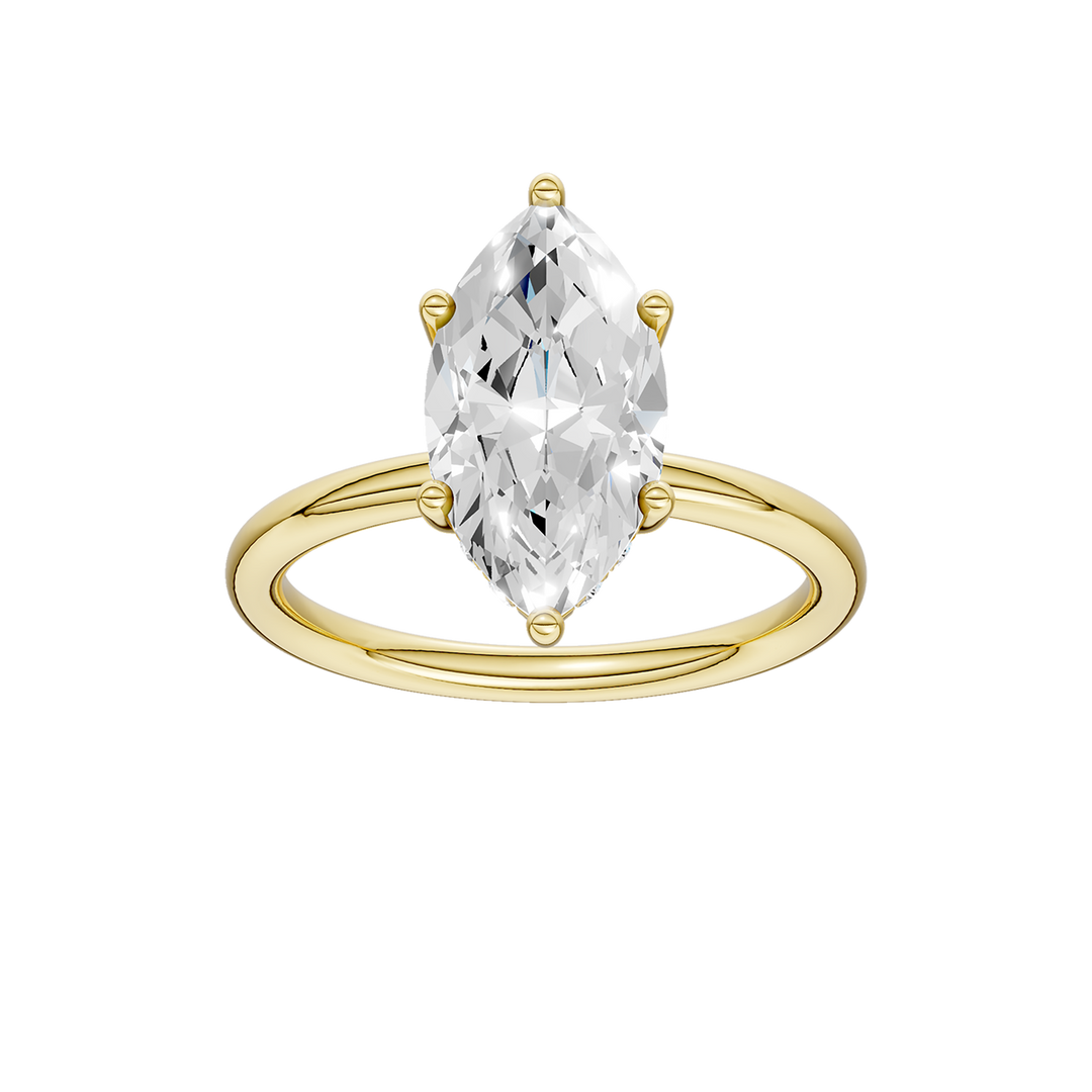 Hidden Halo Plain Shank Engagement Ring (Marquise) in 14K Yellow Gold – Silvadi Jewelry Aurora CO
