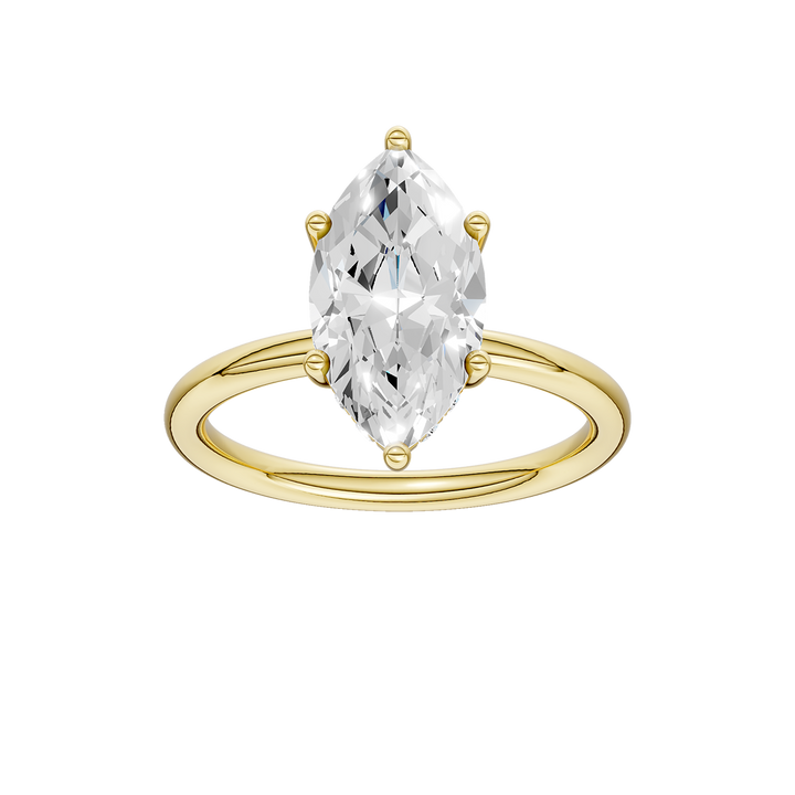 Hidden Halo Plain Shank Engagement Ring (Marquise) in 14K Yellow Gold – Silvadi Jewelry Aurora CO