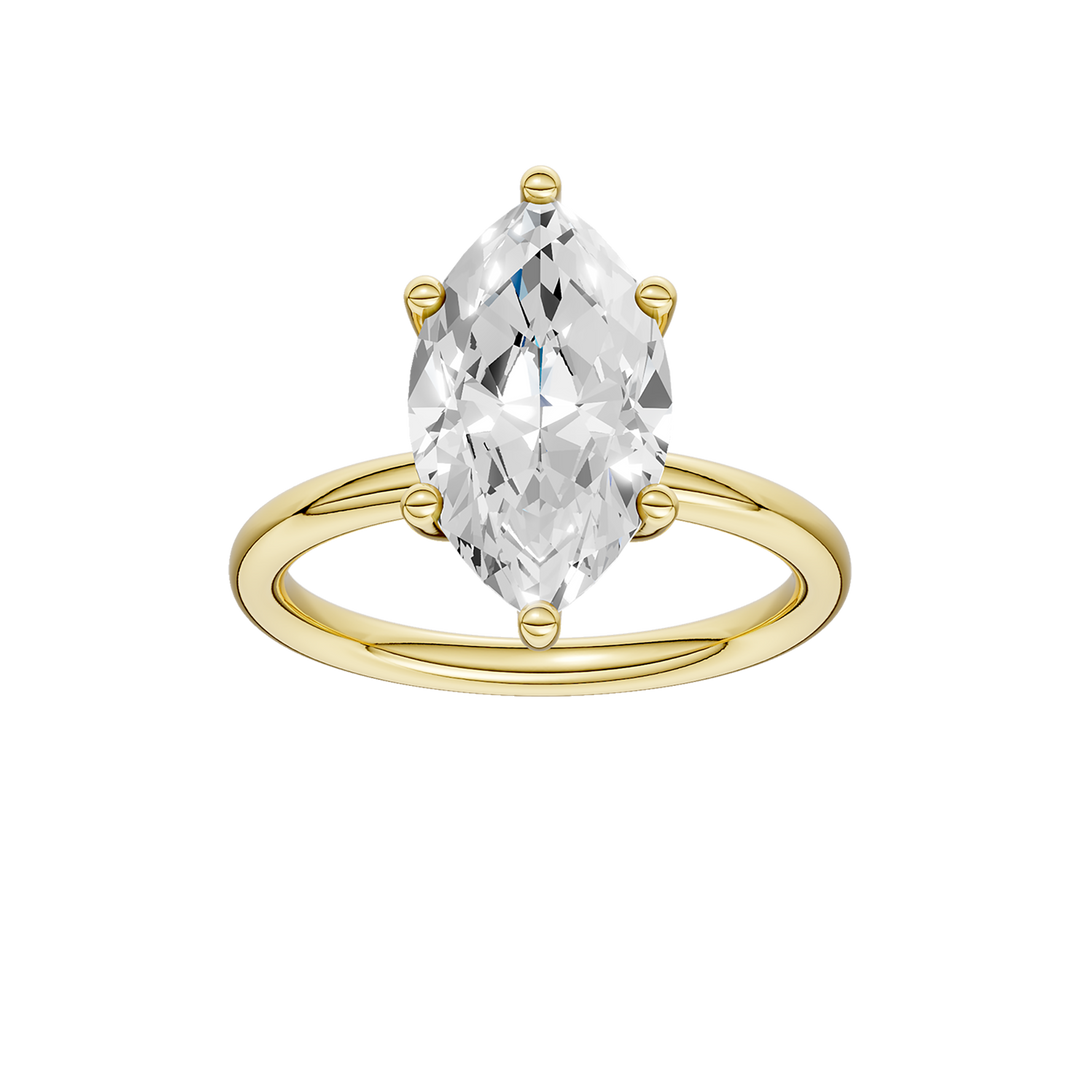 Hidden Halo Plain Shank Engagement Ring (Marquise) in 14K Yellow Gold – Silvadi Jewelry Aurora CO