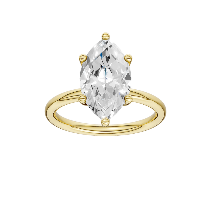 Hidden Halo Plain Shank Engagement Ring (Marquise) in 14K Yellow Gold – Silvadi Jewelry Aurora CO