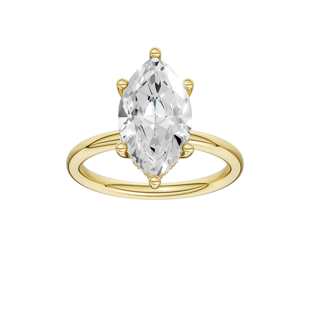 Hidden Halo Plain Shank Engagement Ring (Marquise) in 14K Yellow Gold – Silvadi Jewelry Aurora CO