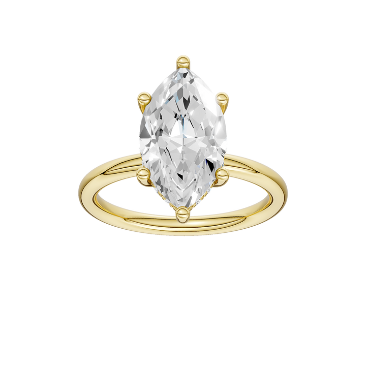 Hidden Halo Plain Shank Engagement Ring (Marquise) in 14K Yellow Gold – Silvadi Jewelry Aurora CO